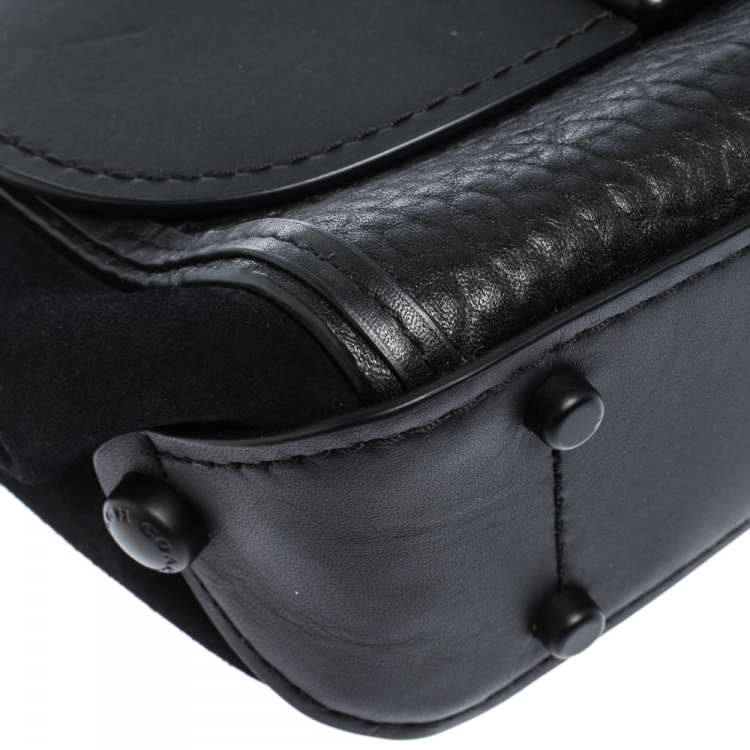 Pre Owned Coach Black Leather and Suede Drifter Crossbody Bag