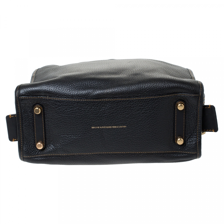 Pre Owned Coach Black Pebble Leather Tote