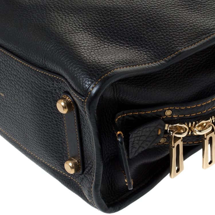 Pre Owned Coach Black Pebble Leather Tote