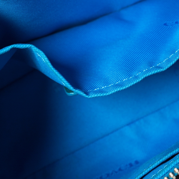 Pre Owned Coach Sky Blue Leather Mini Pochette