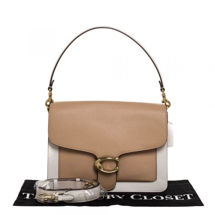 Pre Owned Coach Beige/White Leather and Python Tabby Shoulder Bag