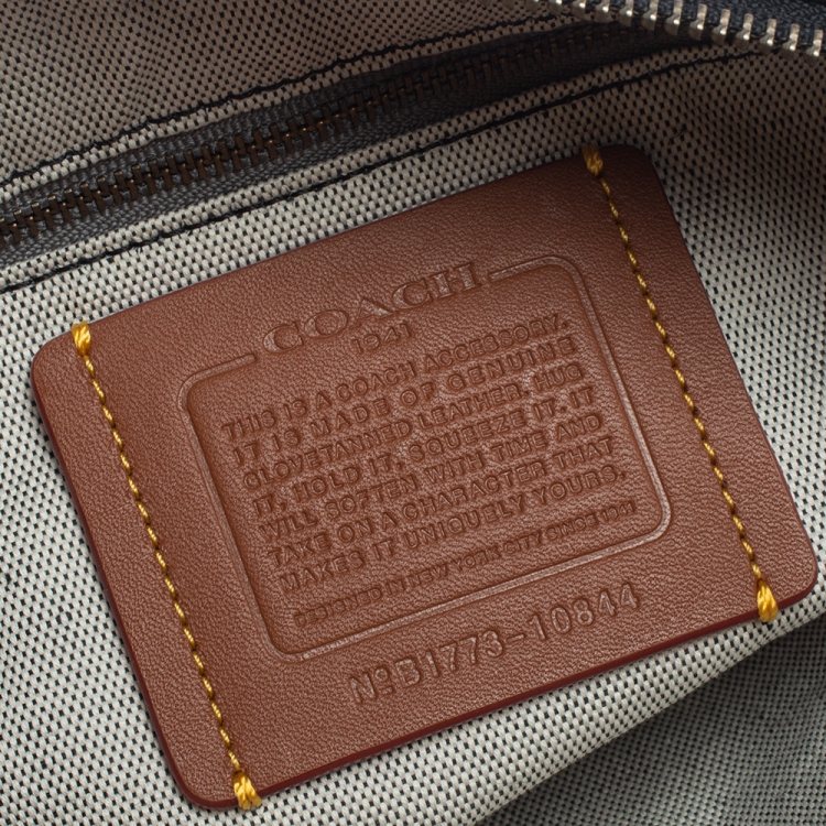 Pre Owned Coach Blue Leather Nasa Space Collection Wrislet Pouch