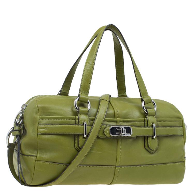 Pre Owned Coach Green Leather Chelsea Satchel
