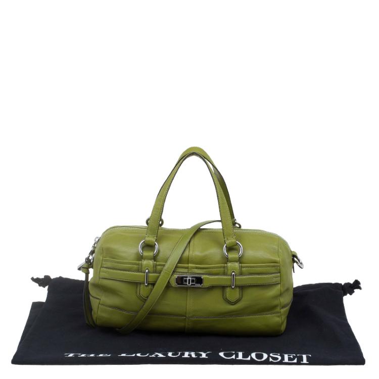Pre Owned Coach Green Leather Chelsea Satchel