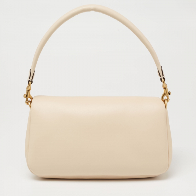 Pre Owned Coach Light Beige Pillow Leather Tabby Shoulder Bag