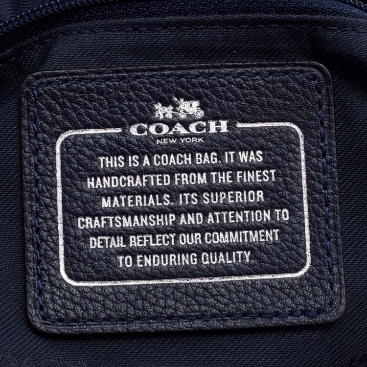 Pre Owned Coach Blue Pebbled Floral Rivets Leather Edie 31 Shoulder Bag