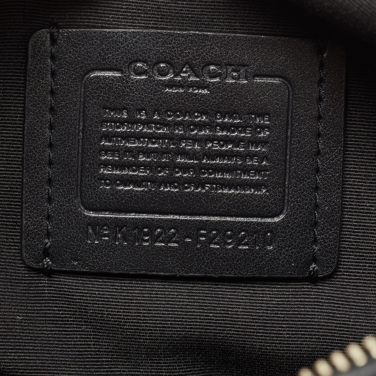 Pre Owned Coach Black Signature Coated Canvas and Leather Crossbody Bag