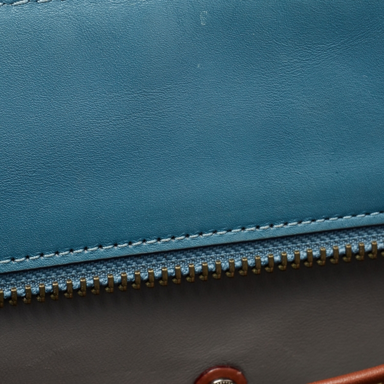 Pre Owned Coach Blue Leather Swagger Satchel