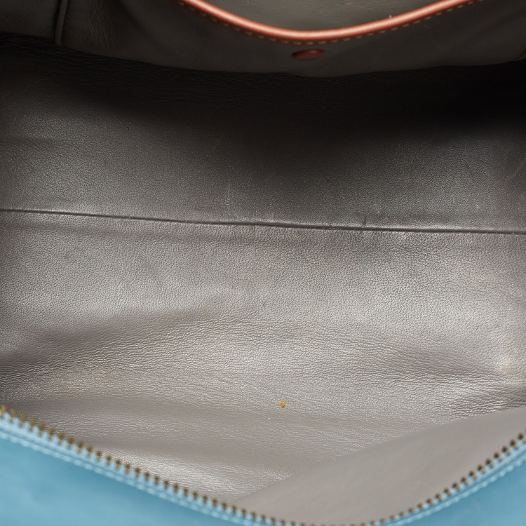 Pre Owned Coach Blue Leather Swagger Satchel