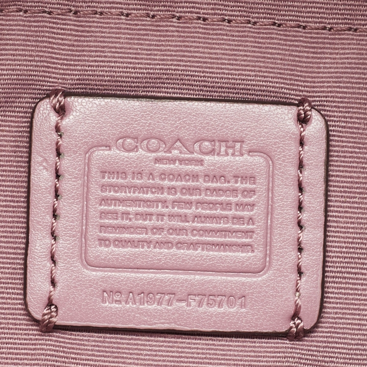 Pre Owned Coach Purple/Beige Signature Coated Canvas and Leather Lily Print Belt Bag