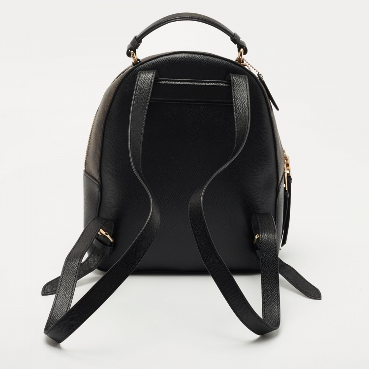 مملوكة مسبقًا Coach Black/Brown Signature Coated Canvas and Leather Jordyn Backpack