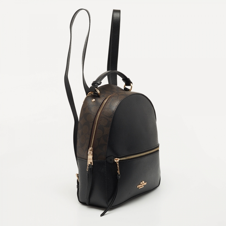 مملوكة مسبقًا Coach Black/Brown Signature Coated Canvas and Leather Jordyn Backpack