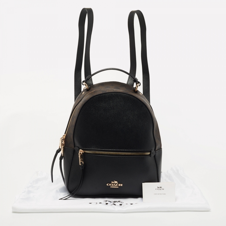 مملوكة مسبقًا Coach Black/Brown Signature Coated Canvas and Leather Jordyn Backpack