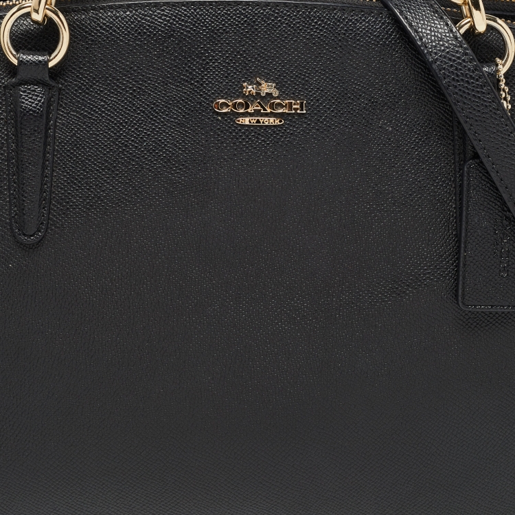 Pre Owned Coach Black Leather Christie Carryall Tote 