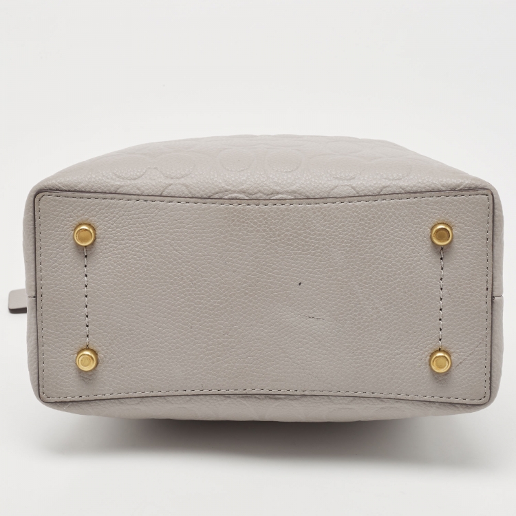 Pre Owned Coach Grey Leather Willow Bucket Bag