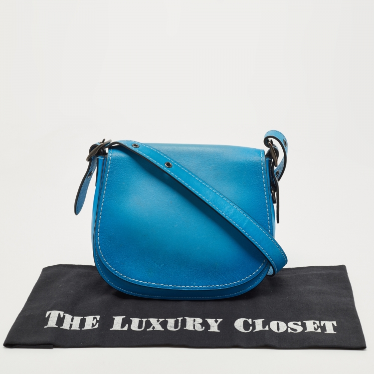 Coach Blue Leather Saddle Crossbody Bag Coach The Luxury Closet