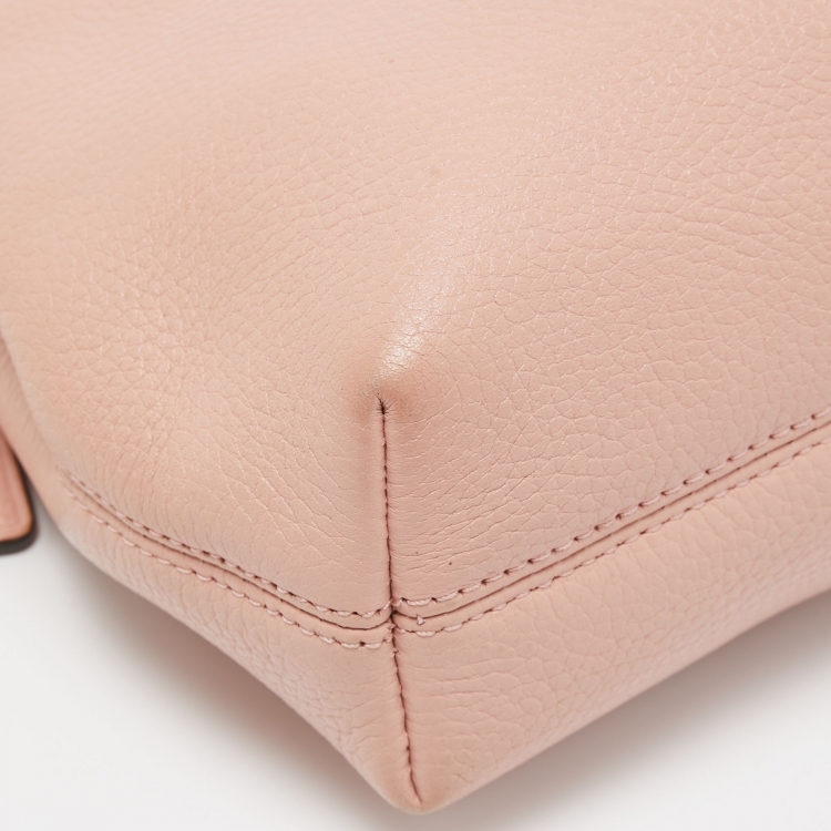 Pre Owned Coach Pink Leather Charley Crossbody Bag