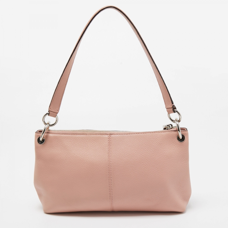 Pre Owned Coach Pink Leather Charley Crossbody Bag