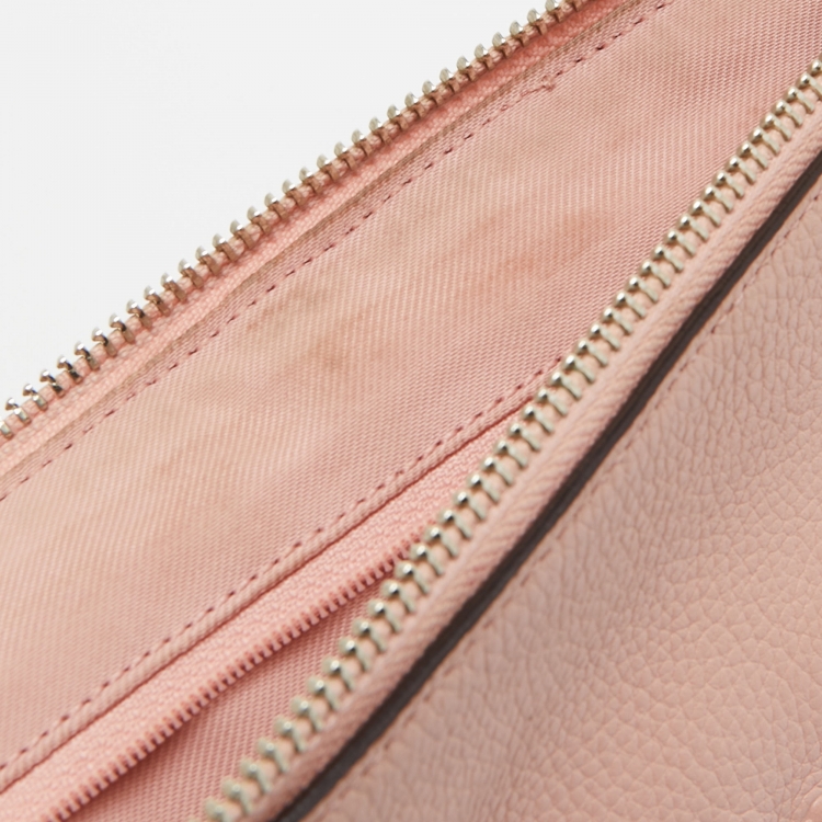 Pre Owned Coach Pink Leather Charley Crossbody Bag