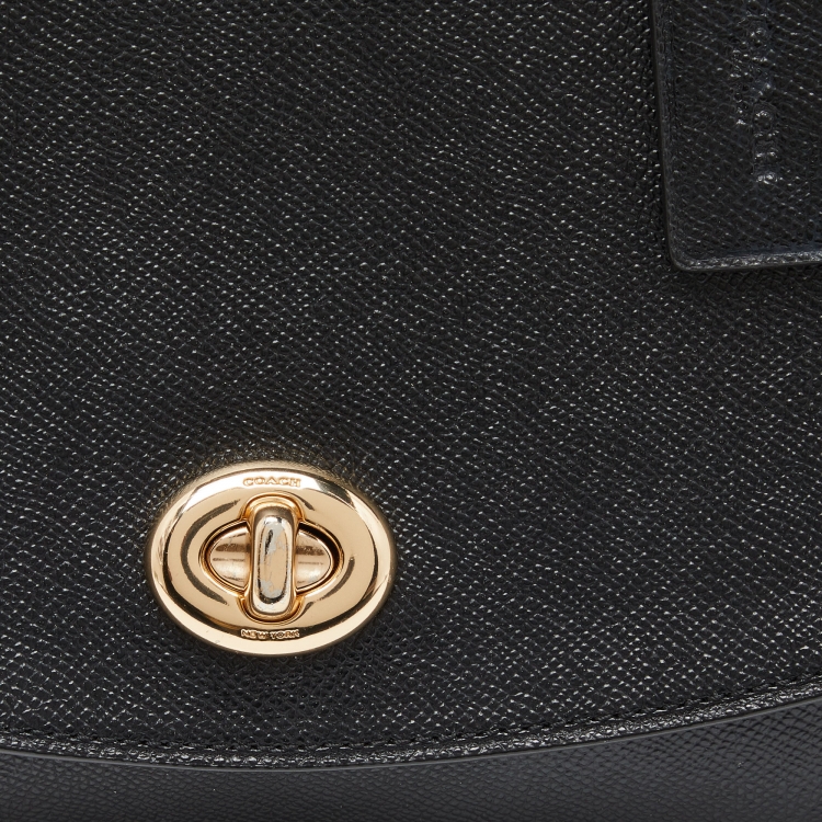 Pre Owned Coach Black Leather Tilly Top Handle Bag
