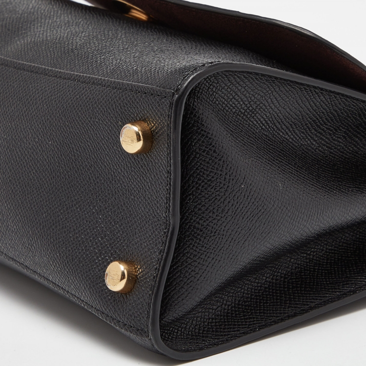 Pre Owned Coach Black Leather Tilly Top Handle Bag