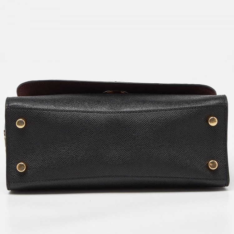 Pre Owned Coach Black Leather Tilly Top Handle Bag