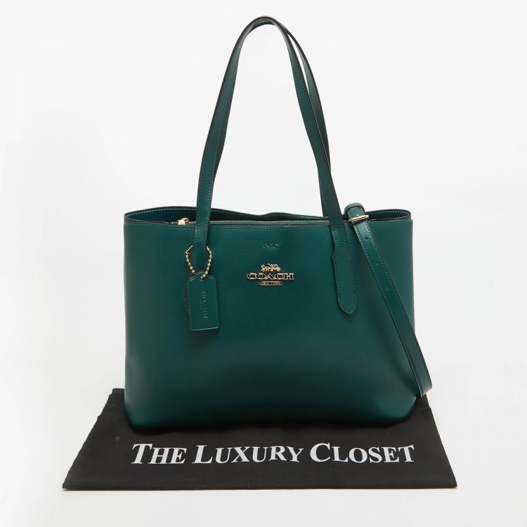 Pre Owned Coach Green Leather Avenue Tote