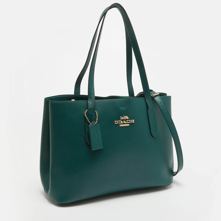Pre Owned Coach Green Leather Avenue Tote