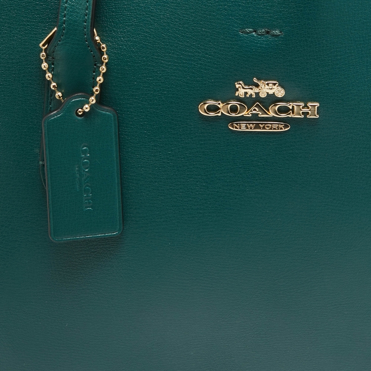 Pre Owned Coach Green Leather Avenue Tote