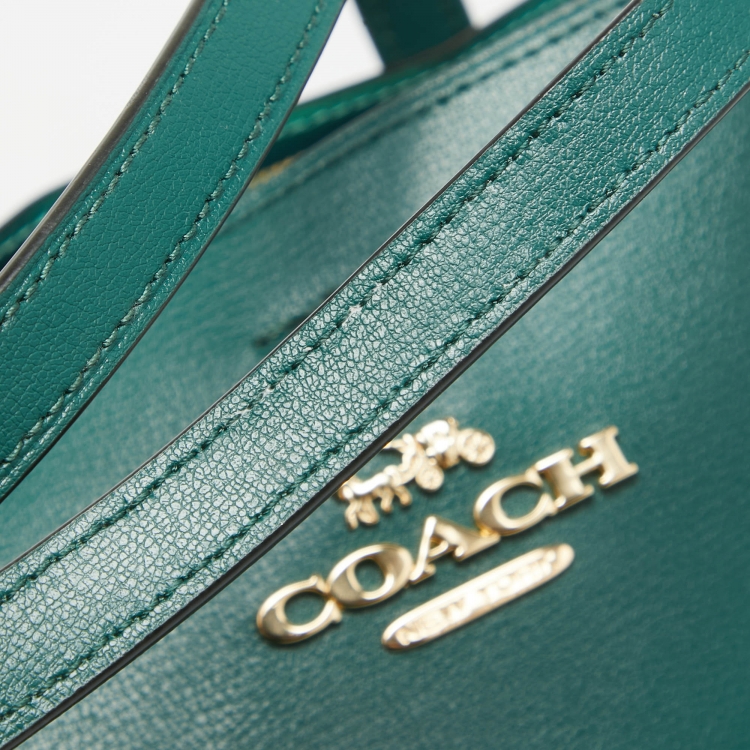 Pre Owned Coach Green Leather Avenue Tote