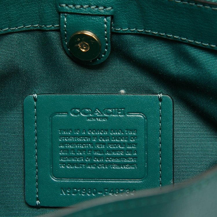 Pre Owned Coach Green Leather Avenue Tote