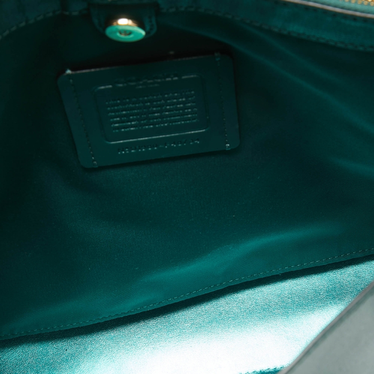Pre Owned Coach Green Leather Avenue Tote