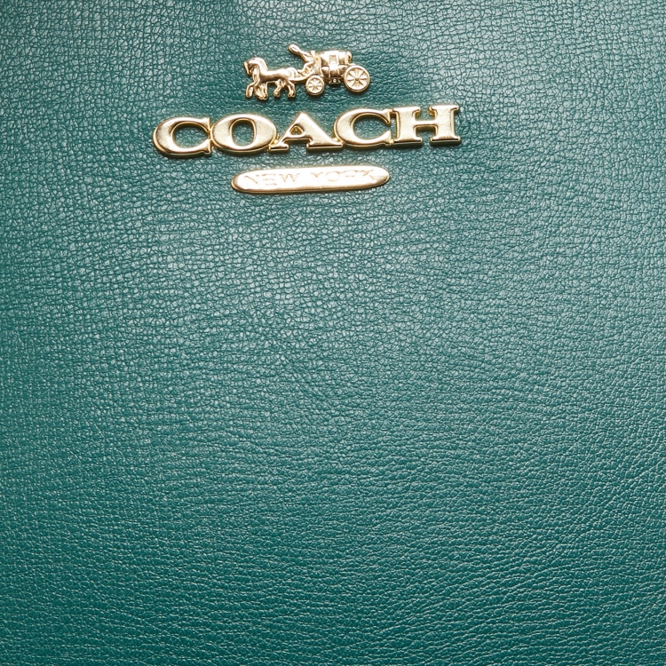 Pre Owned Coach Green Leather Avenue Tote