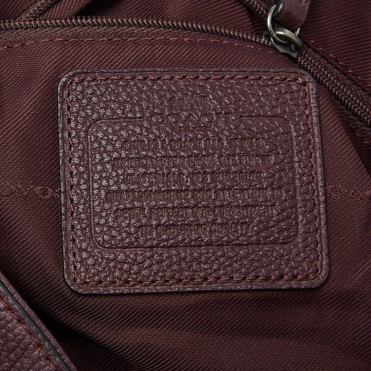 Pre Owned Coach Burgundy Leather Edie Shoulder Bag