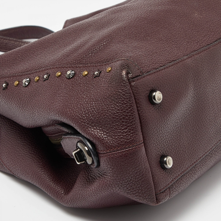 Pre Owned Coach Burgundy Leather Edie Shoulder Bag