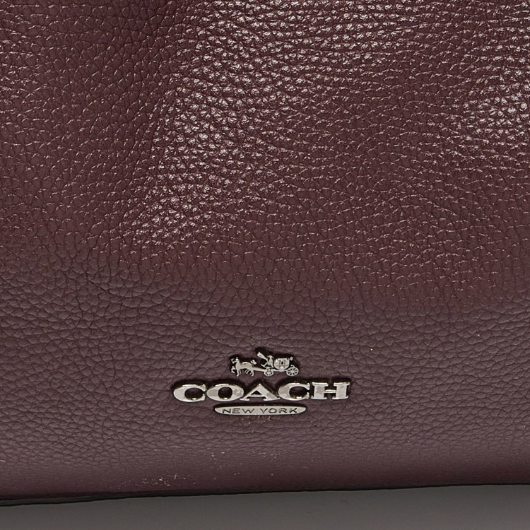 Pre Owned Coach Burgundy Leather Edie Shoulder Bag
