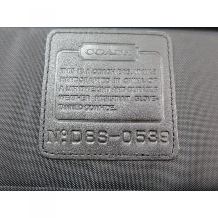 Pre Owned Coach Black Leather/Nylon Laptop Bag