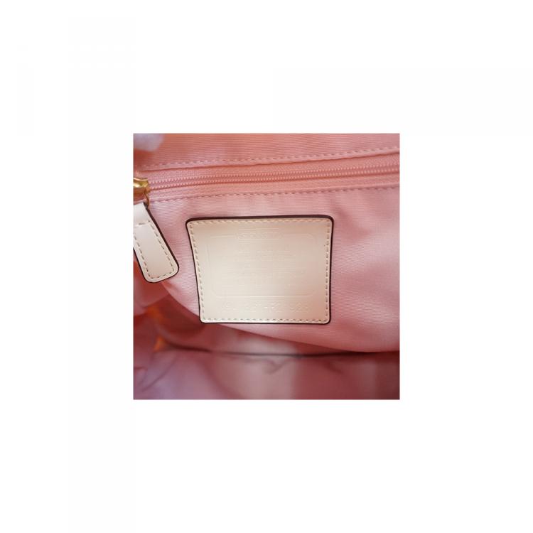 Pre Owned Coach Beige Signature Canvas Backpack