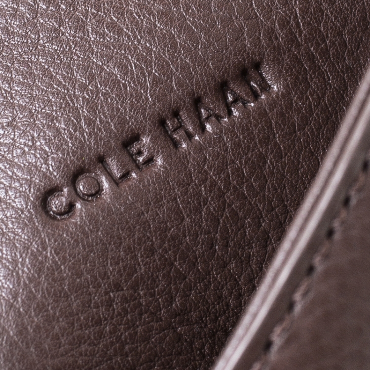 Pre Owned Cole Haan Brown Leather Flap Crossbody Bag
