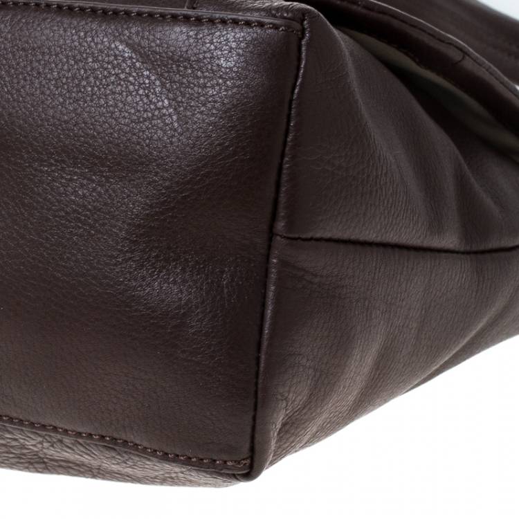 Pre Owned Cole Haan Brown Leather Flap Crossbody Bag