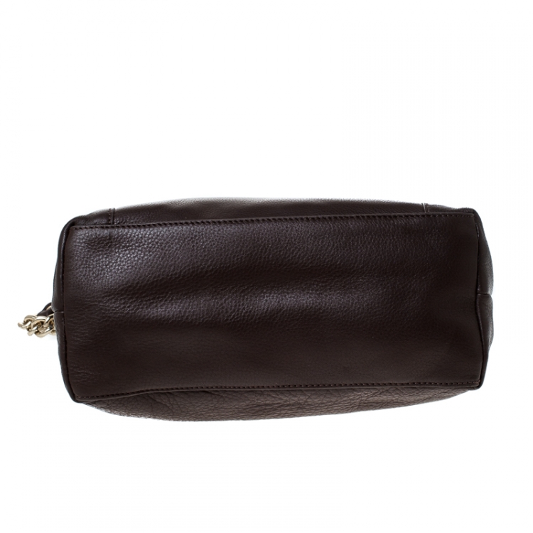 Pre Owned Cole Haan Brown Leather Flap Crossbody Bag