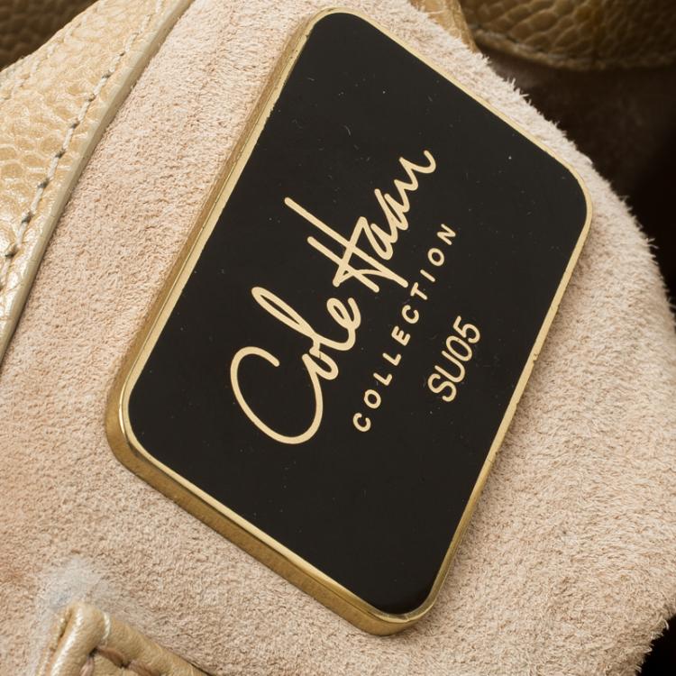 Pre Owned Cole Haan Beige Woven Leather Tote