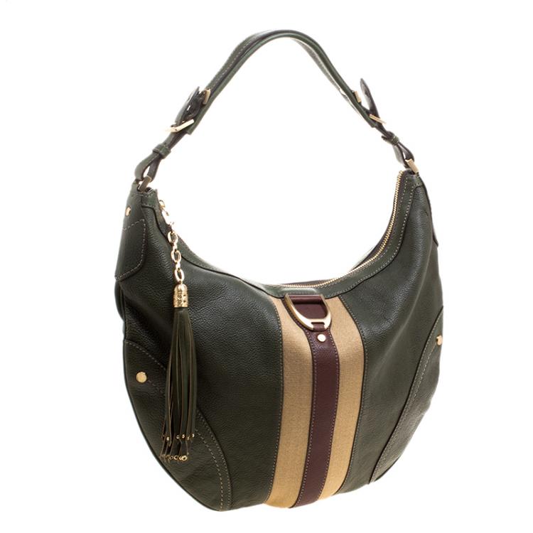 Pre Owned Cole Haan Green Leather Hobo