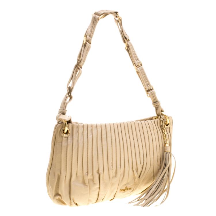 Pre Owned Cole Haan Beige Leather Amalfi Shoulder Bag