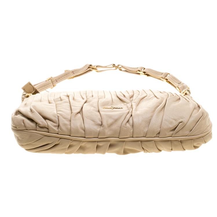 Pre Owned Cole Haan Beige Leather Amalfi Shoulder Bag
