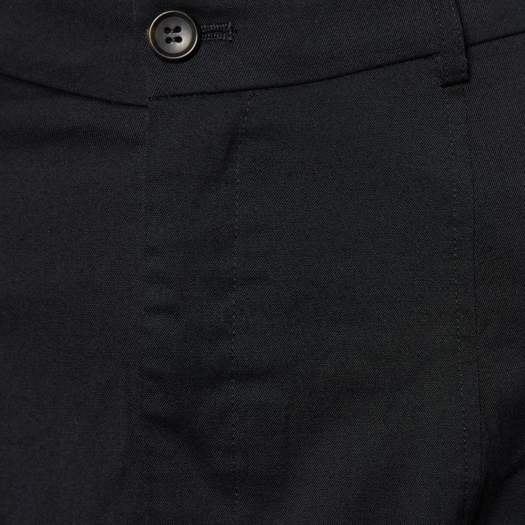 Pre Owned Comme des Garcons Black Wool Blend Drop Crotch Trousers M
