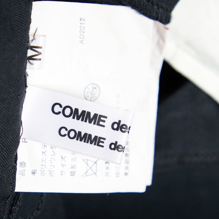 Pre Owned Comme des Garcons Black Wool Blend Drop Crotch Trousers M