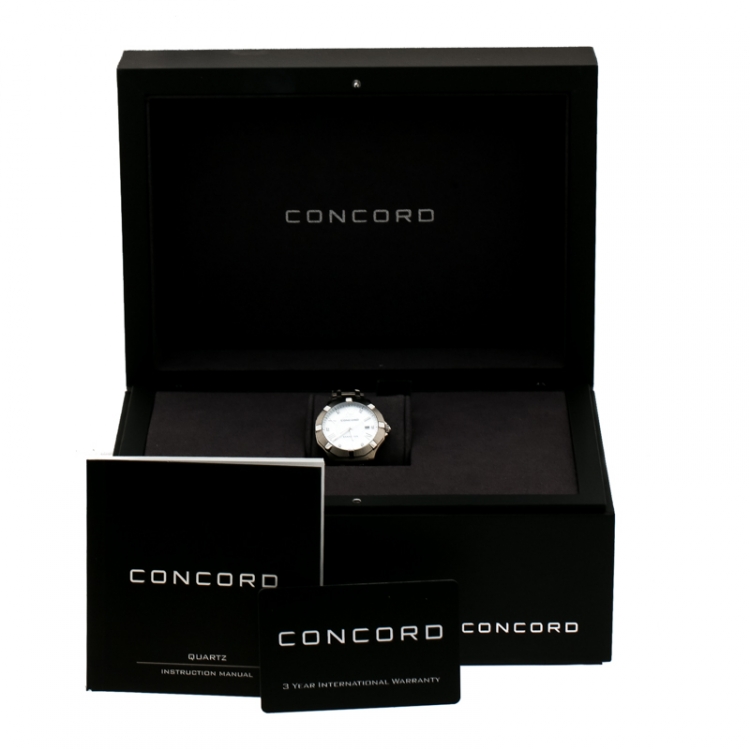 Pre Owned Concord Mother of Pearl Stainless Steel Saratoga 02.3.14.1060 Women's Wristwatch 31 mm
