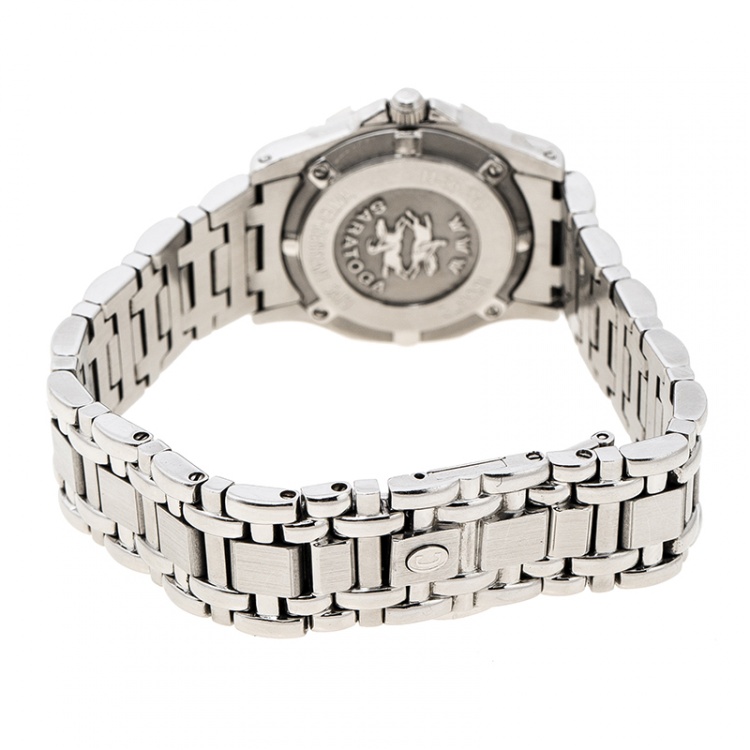 Pre Owned Concord Silver Stainless Steel Diamonds Saratoga Women's Wristwatch 24 mm