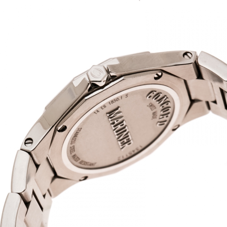 Pre Owned Concord Mother of Pearl Stainless Steel Diamond Mariner 14 E6 1850.1 S Women's Wristwatch 30 mm